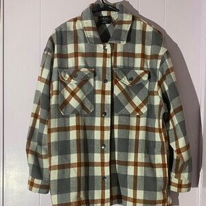 Plaid Button-Up Shirt Jacket